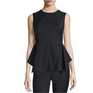Theory Black Peplum Sleeveless Blouse/top - Kalsing (Size Small Petite)